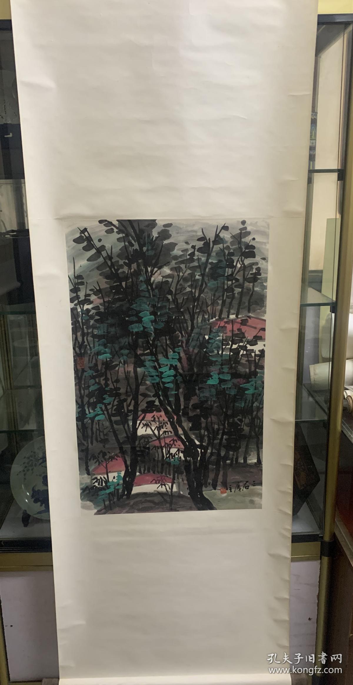 原装裱中国美术家协会会员、浙江画院画师曾宓山水立轴赏析